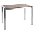 Lumisource Fuji Counter Table in Brushed Stainless Steel and Walnut Wood CT-FUJI SS+WL